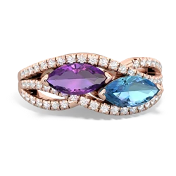 Amethyst Diamond Rivers 14K Rose Gold ring R3070