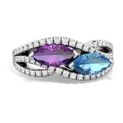 Amethyst Diamond Rivers 14K White Gold ring R3070