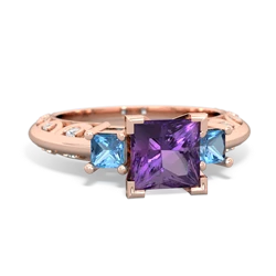 Amethyst Eternal Embrace Engagement 14K Rose Gold ring C2001