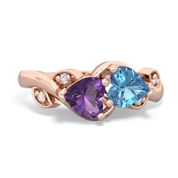 Amethyst Floral Elegance 14K Rose Gold ring R5790