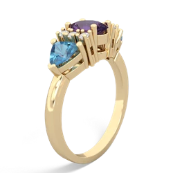 Amethyst Antique Style Three Stone 14K Yellow Gold ring R2186