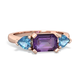 Amethyst Three Stone 14K Rose Gold ring R5235