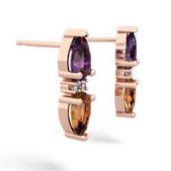 Amethyst Bowtie Drop 14K Rose Gold earrings E0865