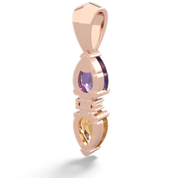 Amethyst Bowtie Drop 14K Rose Gold pendant P0865