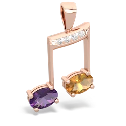 Amethyst Color Of Music 14K Rose Gold pendant P3334