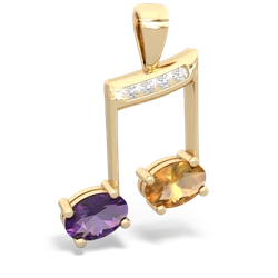 Amethyst Color Of Music 14K Yellow Gold pendant P3334