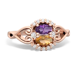 Amethyst Love Nest 14K Rose Gold ring R5860