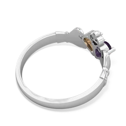 Amethyst 'Our Heart' Claddagh 14K White Gold ring R2388