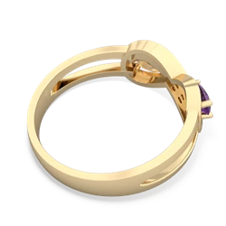 Amethyst Diamond Infinity 14K Yellow Gold ring R5390