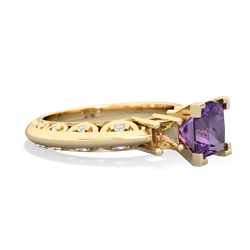 Amethyst Eternal Embrace Engagement 14K Yellow Gold ring C2001