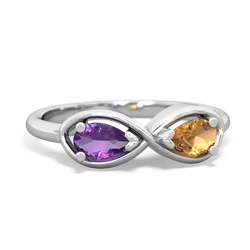 Amethyst Infinity 14K White Gold ring R5050