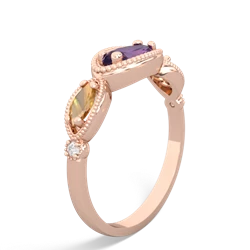 Amethyst Milgrain Marquise 14K Rose Gold ring R5700