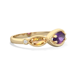 Amethyst Milgrain Marquise 14K Yellow Gold ring R5700