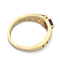 Amethyst Heart To Heart 14K Yellow Gold ring R3342