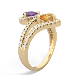 Amethyst Diamond Dazzler 14K Yellow Gold ring R3000