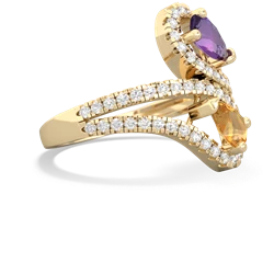 Amethyst Diamond Dazzler 14K Yellow Gold ring R3000