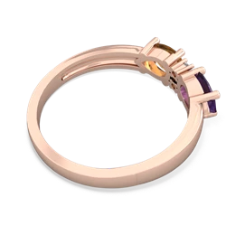 Amethyst Pear Bowtie 14K Rose Gold ring R0865