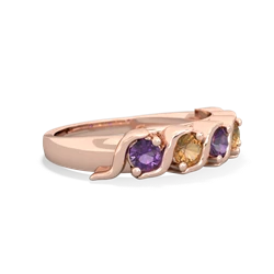 Amethyst Anniversary Band 14K Rose Gold ring R2089