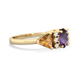 Amethyst Antique Style Three Stone 14K Yellow Gold ring R2186