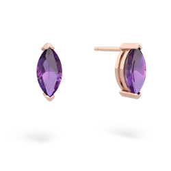 Amethyst 8X4mm Marquise Stud 14K Rose Gold earrings E1701