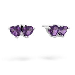 Amethyst Sweethearts 14K White Gold earrings E5260