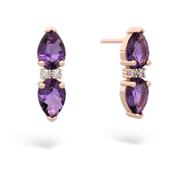 Amethyst Bowtie Drop 14K Rose Gold earrings E0865