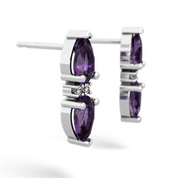 Amethyst Bowtie Drop 14K White Gold earrings E0865