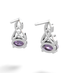 Amethyst Celtic Trinity Knot 14K White Gold earrings E2389