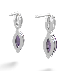 Amethyst Marquise Drop 14K White Gold earrings E5333