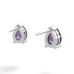 Amethyst Teardrop Stud 14K White Gold earrings E1793