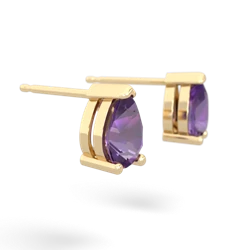 Amethyst Teardrop Stud 14K Yellow Gold earrings E1793