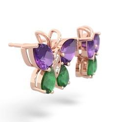 Amethyst Butterfly 14K Rose Gold earrings E2215