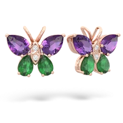 Amethyst Butterfly 14K Rose Gold earrings E2215