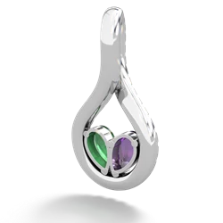 Amethyst Pave Twist 'One Heart' 14K White Gold pendant P5360