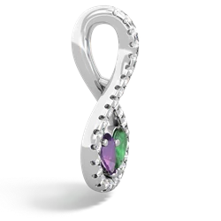 Amethyst Pave Twist 'One Heart' 14K White Gold pendant P5360