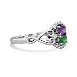 Amethyst Love Nest 14K White Gold ring R5860