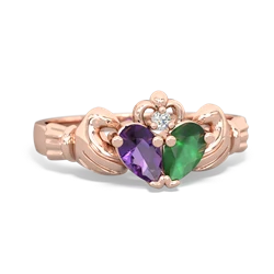 Amethyst 'Our Heart' Claddagh 14K Rose Gold ring R2388