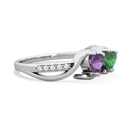 Amethyst Side By Side 14K White Gold ring R3090