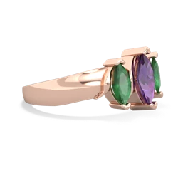 Amethyst Three Peeks 14K Rose Gold ring R2433