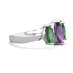 Amethyst Three Peeks 14K White Gold ring R2433