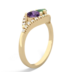 Amethyst Mother And Child 14K Yellow Gold ring R3010