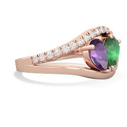 Amethyst Nestled Heart Keepsake 14K Rose Gold ring R5650