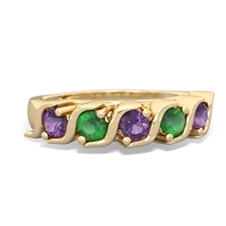 Amethyst Anniversary Band 14K Yellow Gold ring R2089