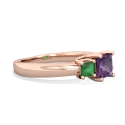 Amethyst Three Stone Trellis 14K Rose Gold ring R4015