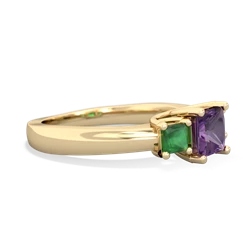 Amethyst Three Stone Trellis 14K Yellow Gold ring R4015