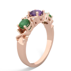 Amethyst Hugs And Kisses 14K Rose Gold ring R5016