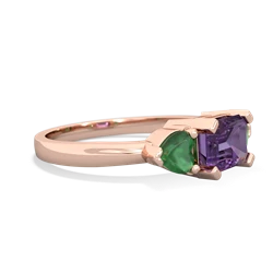 Amethyst Three Stone 14K Rose Gold ring R5235