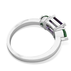 Amethyst Three Stone 14K White Gold ring R5235