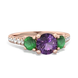 Amethyst Pave Trellis 14K Rose Gold ring R5500