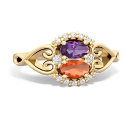 Amethyst Love Nest 14K Yellow Gold ring R5860